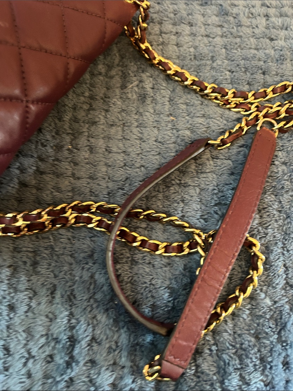Michael Kors Quilted Crossbody Bag in Deep Wine with Gold Hardware - Picture 7 of 9